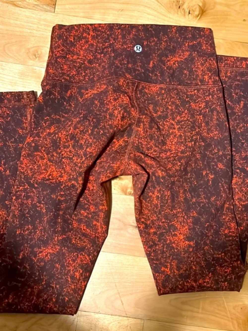 lululemon athletica Red Marble Print Leggings